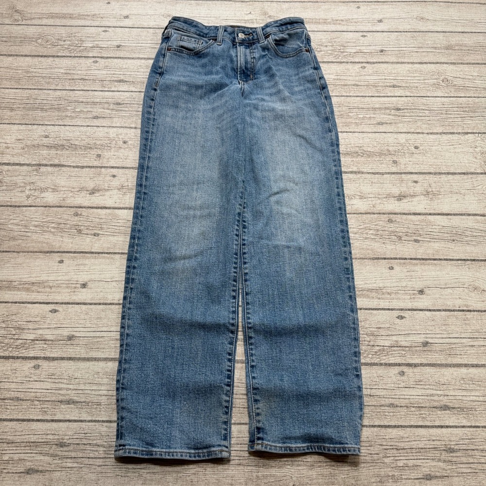 Old Navy Jeans Women's 2 Blue Denim Light Wash High Rise Wide Leg Relaxed Fit